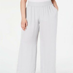 ALFANI WIDE LEG SMOCK WAIST SATIN PALAZZO PANT 2X